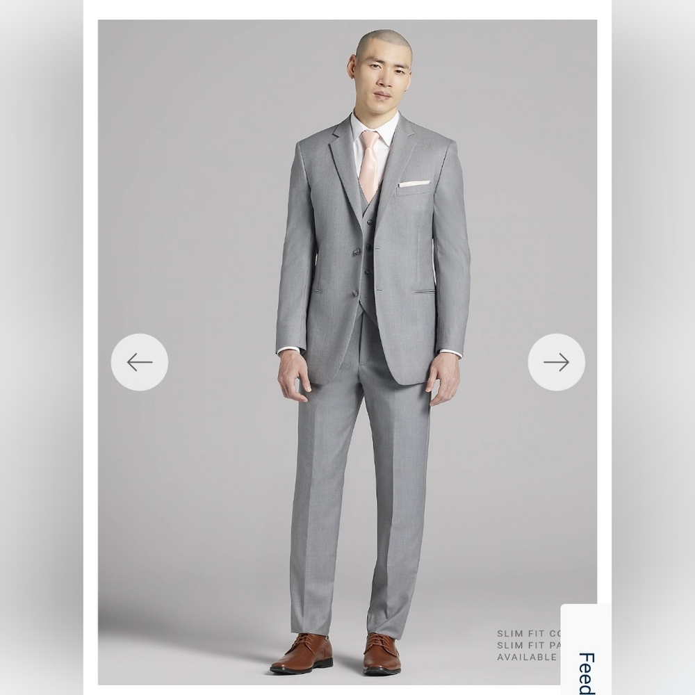 Elegant Light Gray Men's Suit